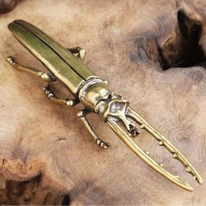 Brass Insect Beetle Figurine Art Sculpture